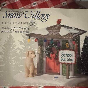 Dept 56 Snow Village School Bus Stop